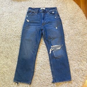 Abercrombie ankle straight ultra high rise curve love jeans